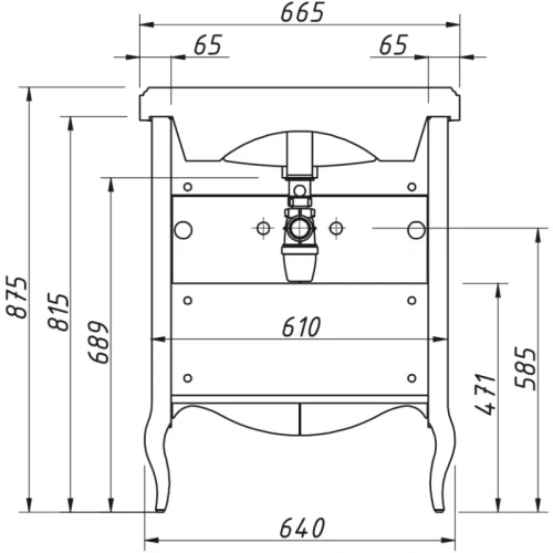 Тумба напольная Caprigo Verona 65 33517-TP813