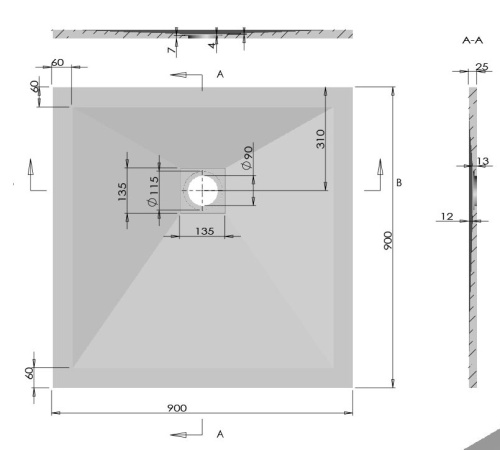 Душевой поддон Vincea VST-4SR9090G