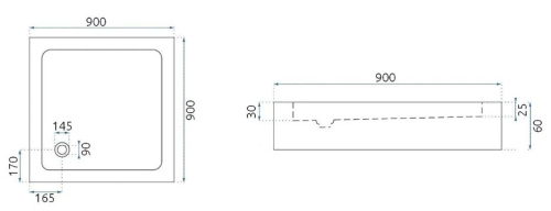 Душевой уголок Rea City Black 90x90 K6446