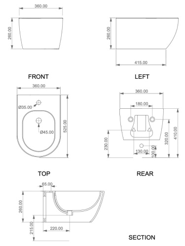 Биде подвесное GSG Ceramic Design Like LKBISO020