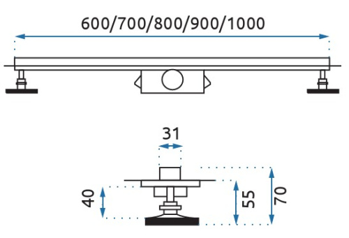 Трап для душа Rea Neo Slim Pro 800 Black G8902