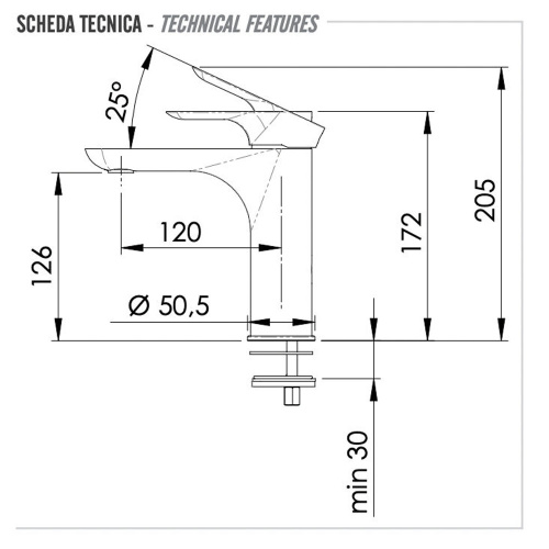 Смеситель для раковины Remer Infinity I12BO, белый матовый