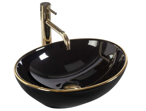 Умывальник Rea Sofia Black Gold Edge U3695