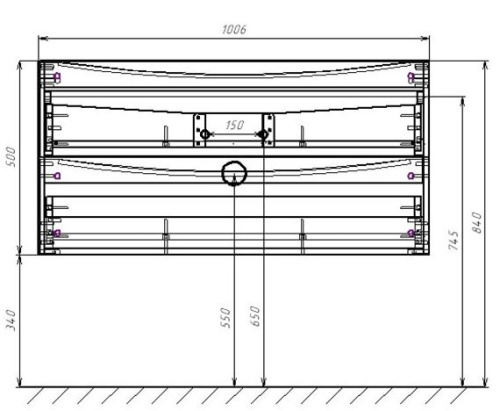 Тумба подвесная Vincea Mia 1000 R.Wood VMC-2MC100RW
