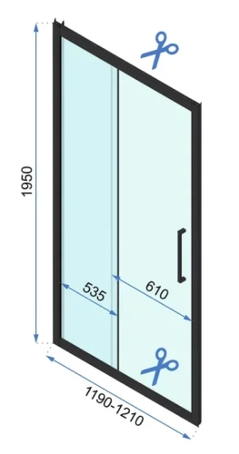 Душевая дверь Rea Rapid Slide gold 120 K5614