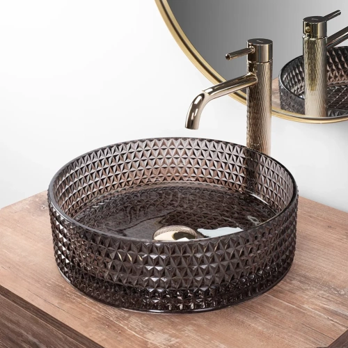 Умывальник Rea Cristal Black U9671