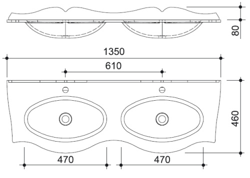 Умывальник Caprigo Bourget 140 OW15-11017-S