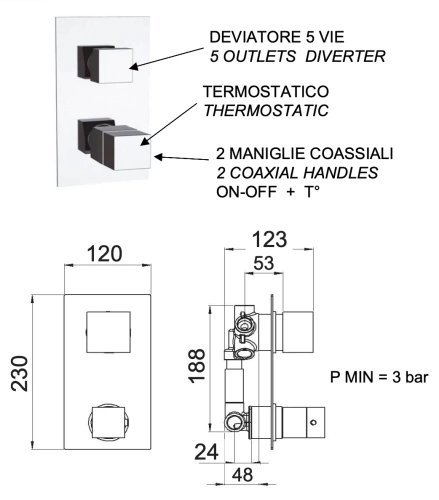 Смеситель для душа Remer Q-Elegance QT95