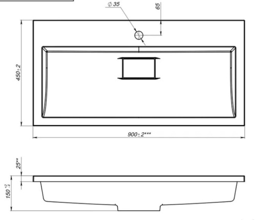 Умывальник Versalia Absolute 90