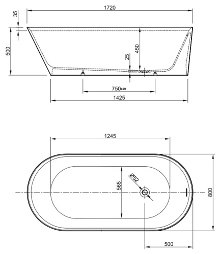 Ванна Knief K.Stone PEARL 172x80 0600-052-01