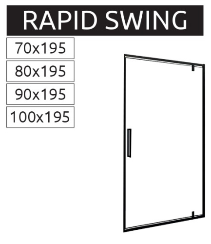 Душевая дверь Rea Rapid Swing black 90 K6409