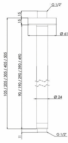 Кронштейн потолочный 30 см Remer 347N30XV, сталь