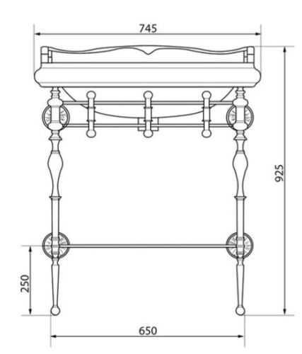Консоль с раковиной Caprigo 7060/73-ORO