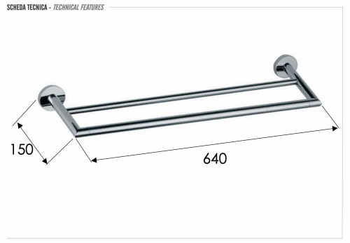 Полотенцедержатель двойной 60 см Remer Guest GS33BG, золото брашированное