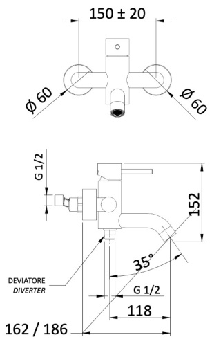 Смеситель для ванны Mariani Next B37212NS
