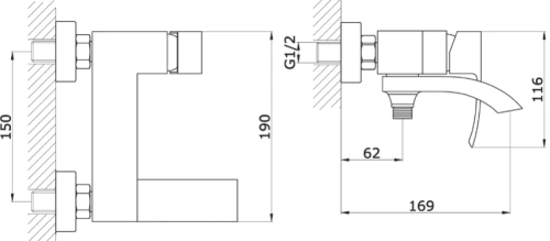 Смеситель для ванны Vivi Felice 1040 oro