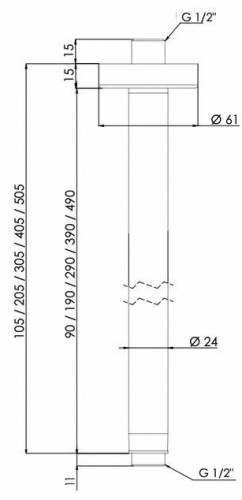 Кронштейн потолочный 40 см Remer 347N40