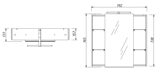 Шкаф зеркальный Caprigo Accord 80 2231-SF026