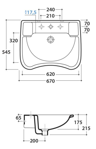 Умывальник Globo Ausilia DS006BI