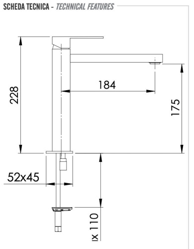 Смеситель для раковины Remer Q-Design QD11LNO, черный матовый