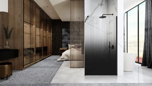 Душевая стенка Rea Aero Ombre Black 110x195 K2461