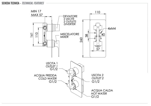 Смеситель для душа Remer Absolute AU92