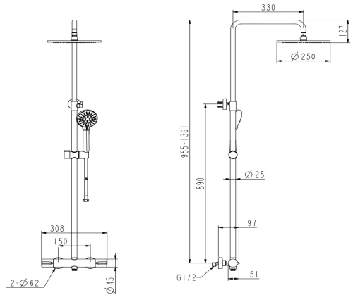 Душевая система Nemo Round NM-9011CR chrome