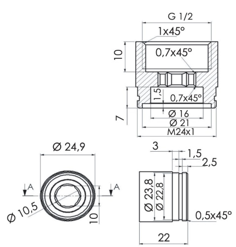 Переходник Remer М24 83RD12F24M