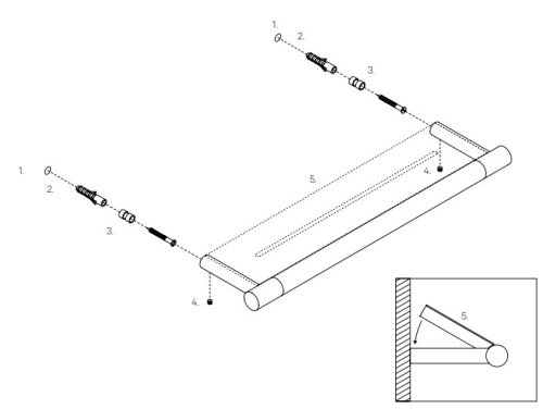 Полка для душа 35 см Decor Walther Bar DA 0863882