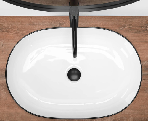 Умывальник Rea Cleo white Black edge U6210