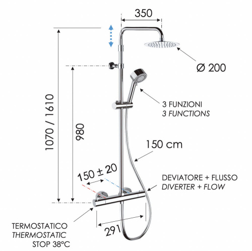 Душевая система Remer EQ32AUFM20