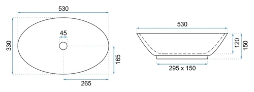 Умывальник Rea Pamela Black Marble Shiny U5067