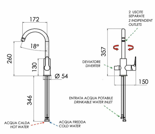 Смеситель для кухни Remer Winner W79DW