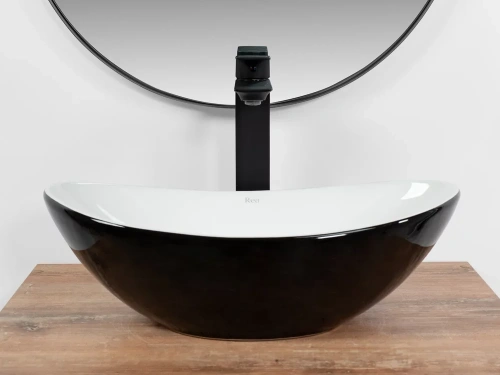 Умывальник Rea Royal Mini Black White U0538