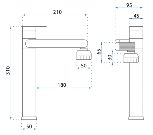 Смеситель для умывальника Rea Paco Nikiel B0537