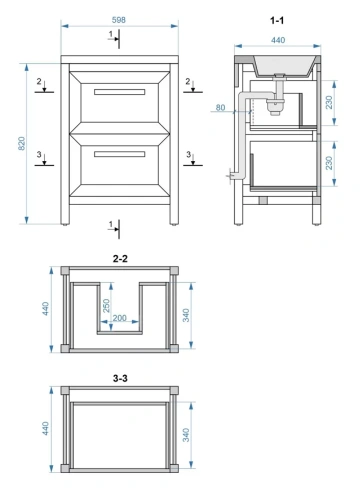 Тумба напольная Vela Фаворит массив 60Н (орех) TU671031