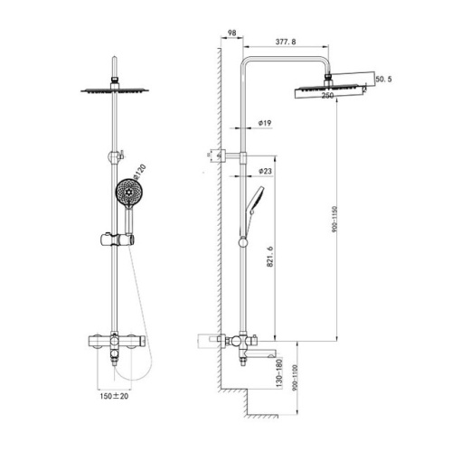 Душевая система Caprigo Don 53-310-BRG