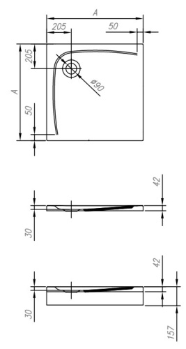 Душевой поддон Kolpa-san Evelin Tray Q 90x90 white 590090