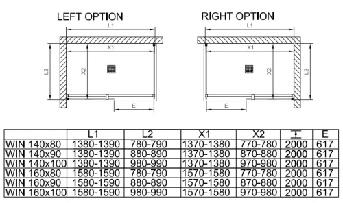 Душевой уголок Kolpa-San Calypso WIN 160x80 black transparent 517700