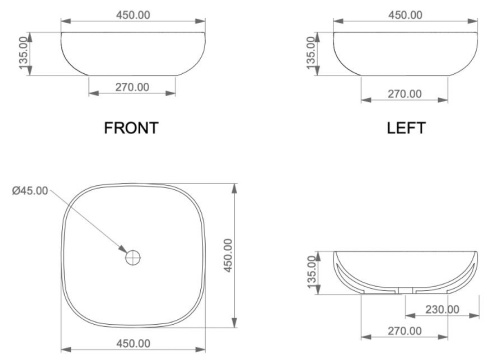 Умывальник GSG Ceramic Design Easy EALAVQU45001