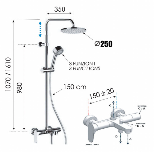 Душевая система Remer Class Line L34AMD25
