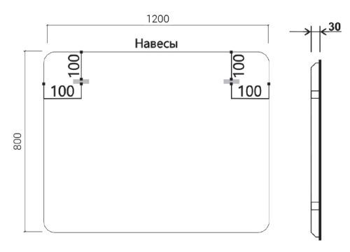 Зеркало Vincea LED 1200x800 VLM-3MA120