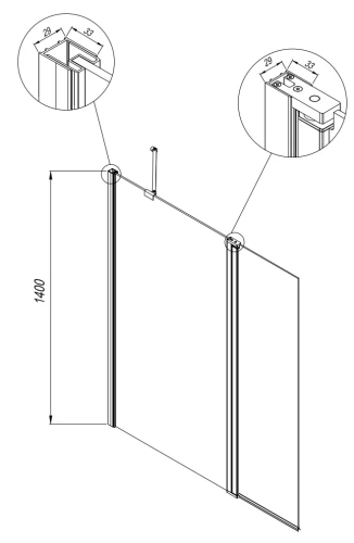 Шторка для ванны Kolpa-San Andromeda BS 120 black transparent 517780
