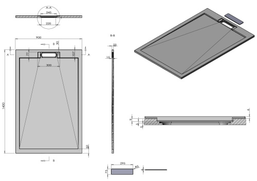 Душевой поддон Vincea VST-4SRL9014A