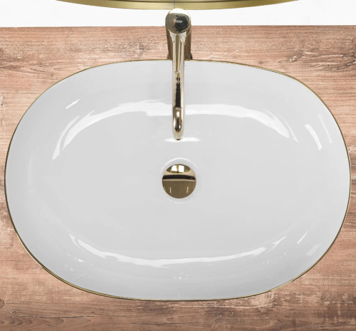 Умывальник Rea CLEO White Gold Edge U6211