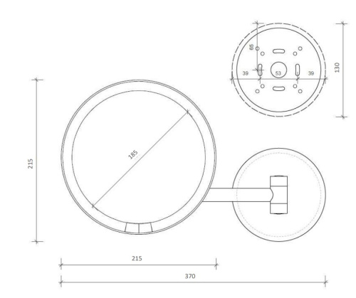 Зеркало косметическое с подсветкой 5X увеличение Decor Walther JUST LOOK WD 0125800
