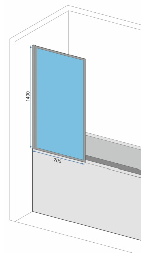 Шторка на ванную Rea Lagos Fix chrom 70 W5674