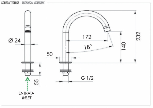 Излив в борт ванны Remer 67N