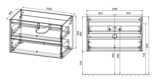 Тумба подвесная Vincea Gio 1000 N.Oak VMC-2G100NO