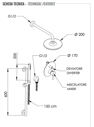 Душевая система Remer X Style X09S01EC20